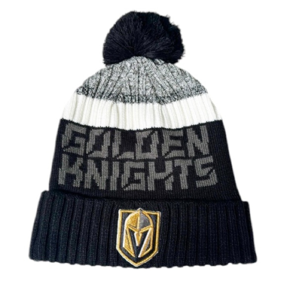 Fanatics Vegas Golden Knights NHL black gray Pom Pom knit winter hat one size